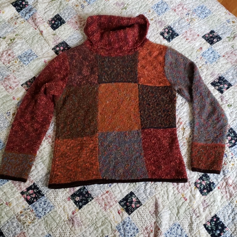 Coldwater Creek Soft Patchwork Sweater